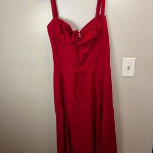 Elegant Red Midi Dress